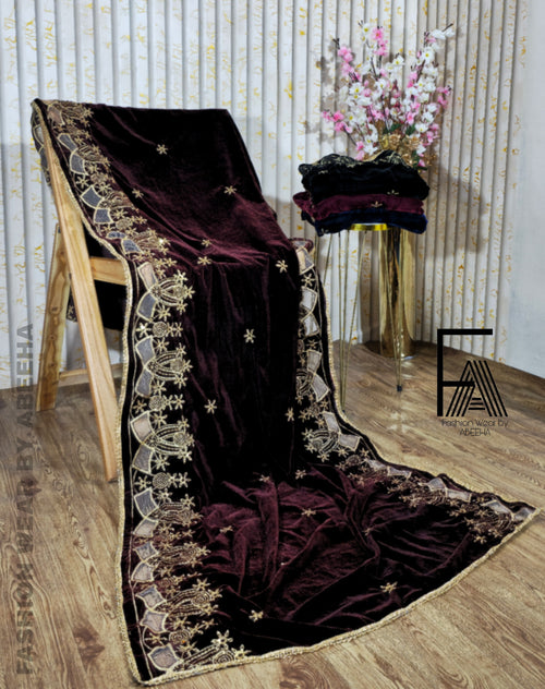 Embroidery Velvet Shawl for winter