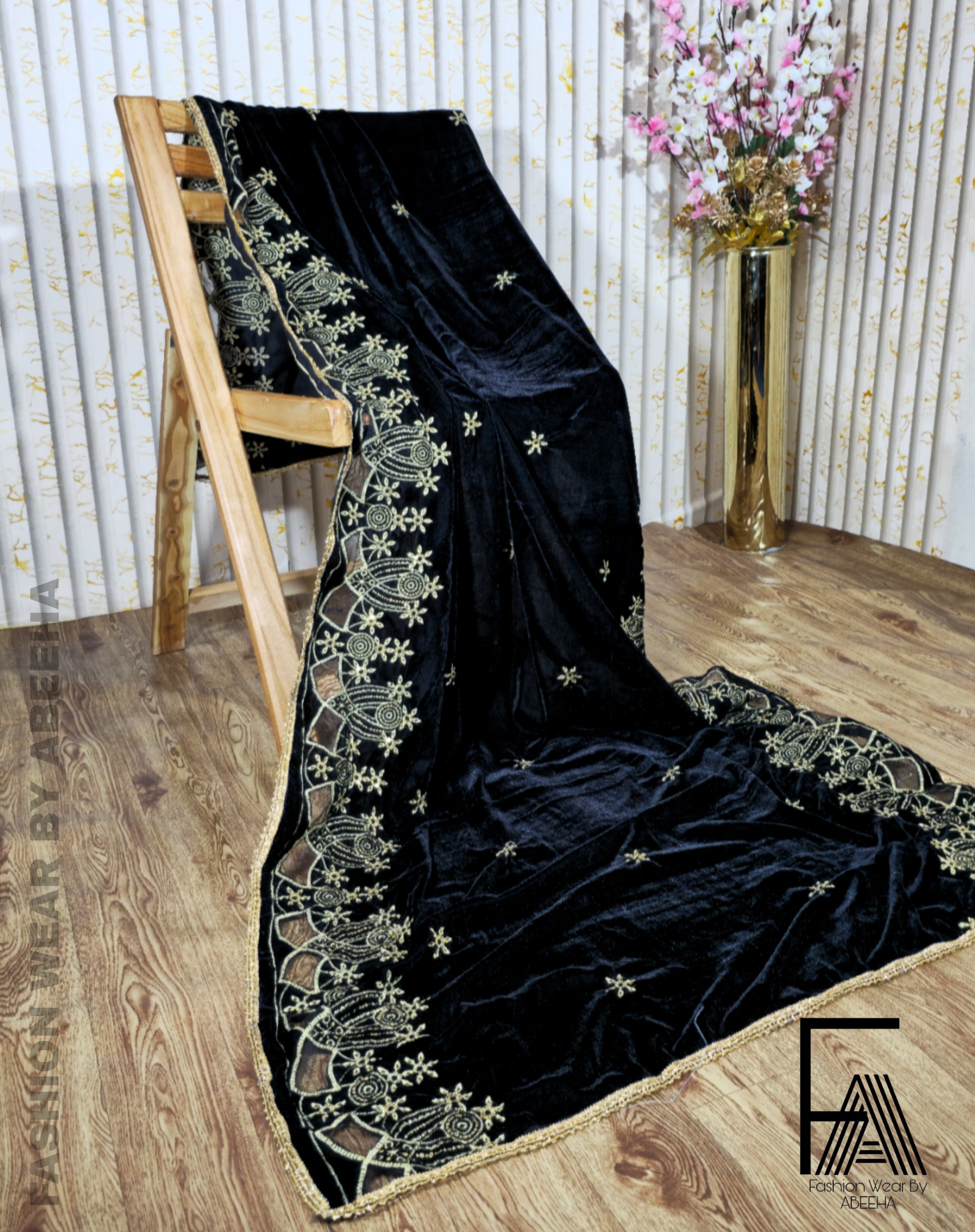 Embroidery Velvet Shawl for winter