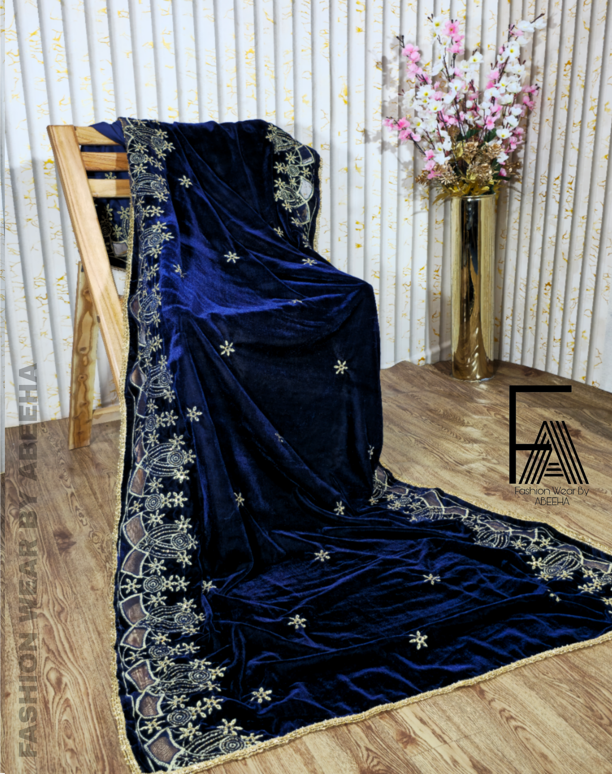 Embroidery Velvet Shawl for winter